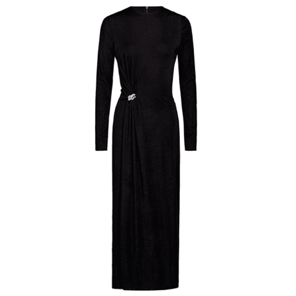 L/S Side Drape Dress Black