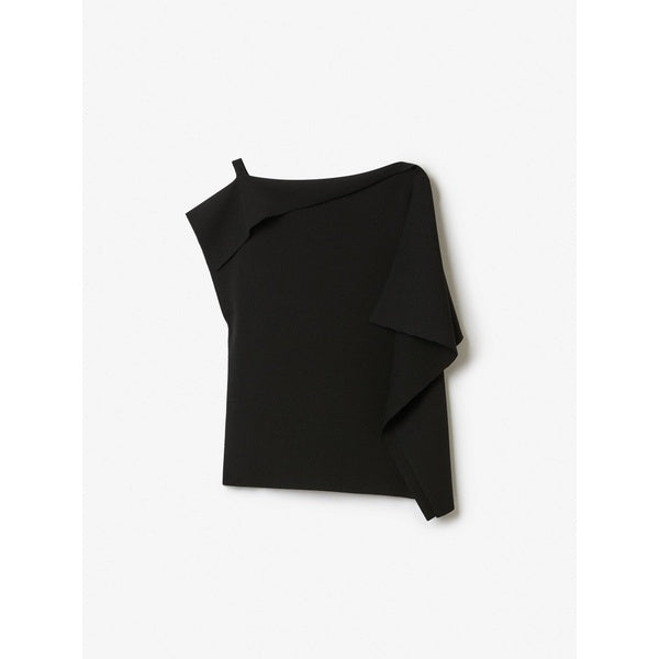 Draped Knit Top Black
