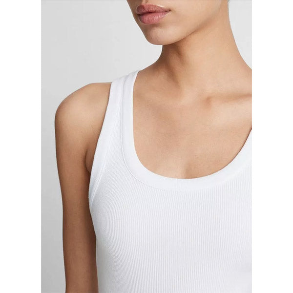 Modal Scoop Nk Tank Optic White