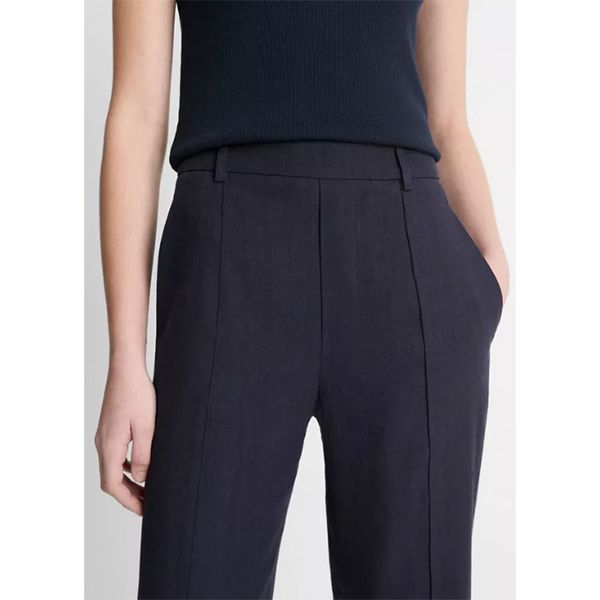 Grace Linen Mid Rise Tapered Pull On Pant Coastal