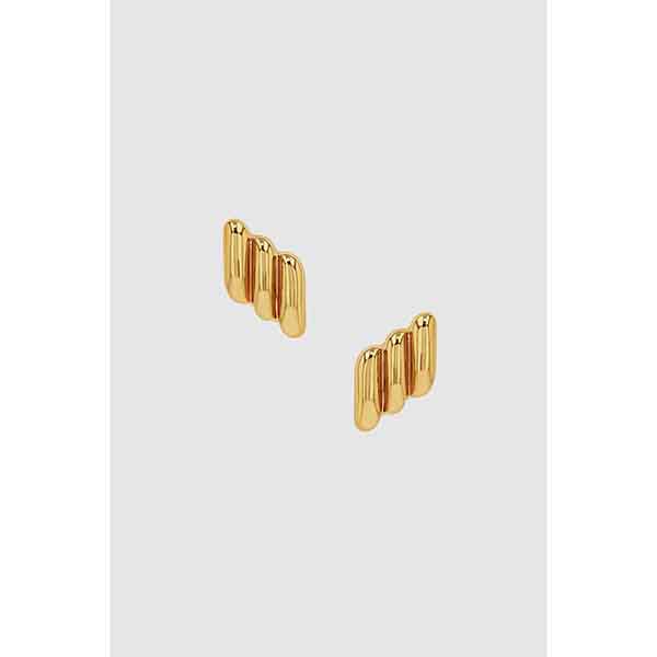 Diagonal Ribbed Earrings