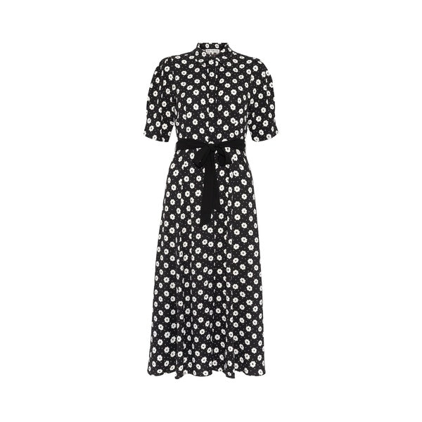 Charlotte Floral Dress Creme Fleur Black