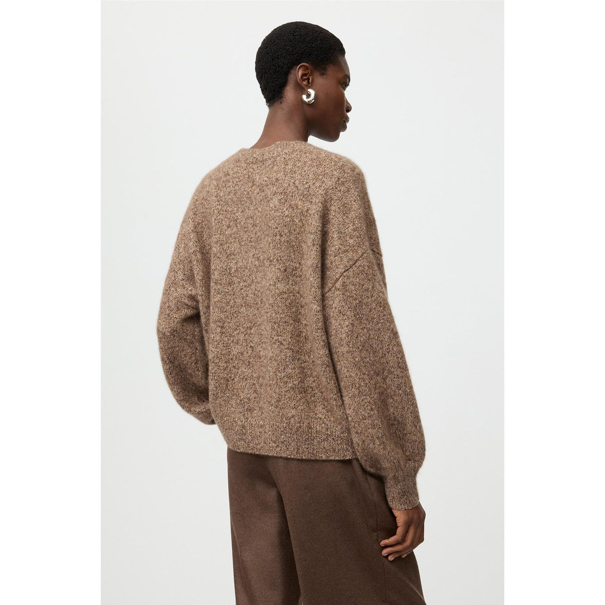 Marled Relaxed Fit Crewneck Brown Melange