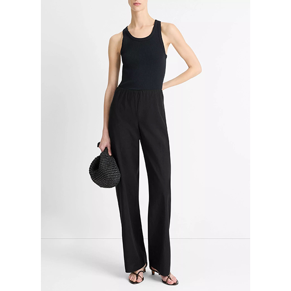 Colette Linen Bias Pant Black
