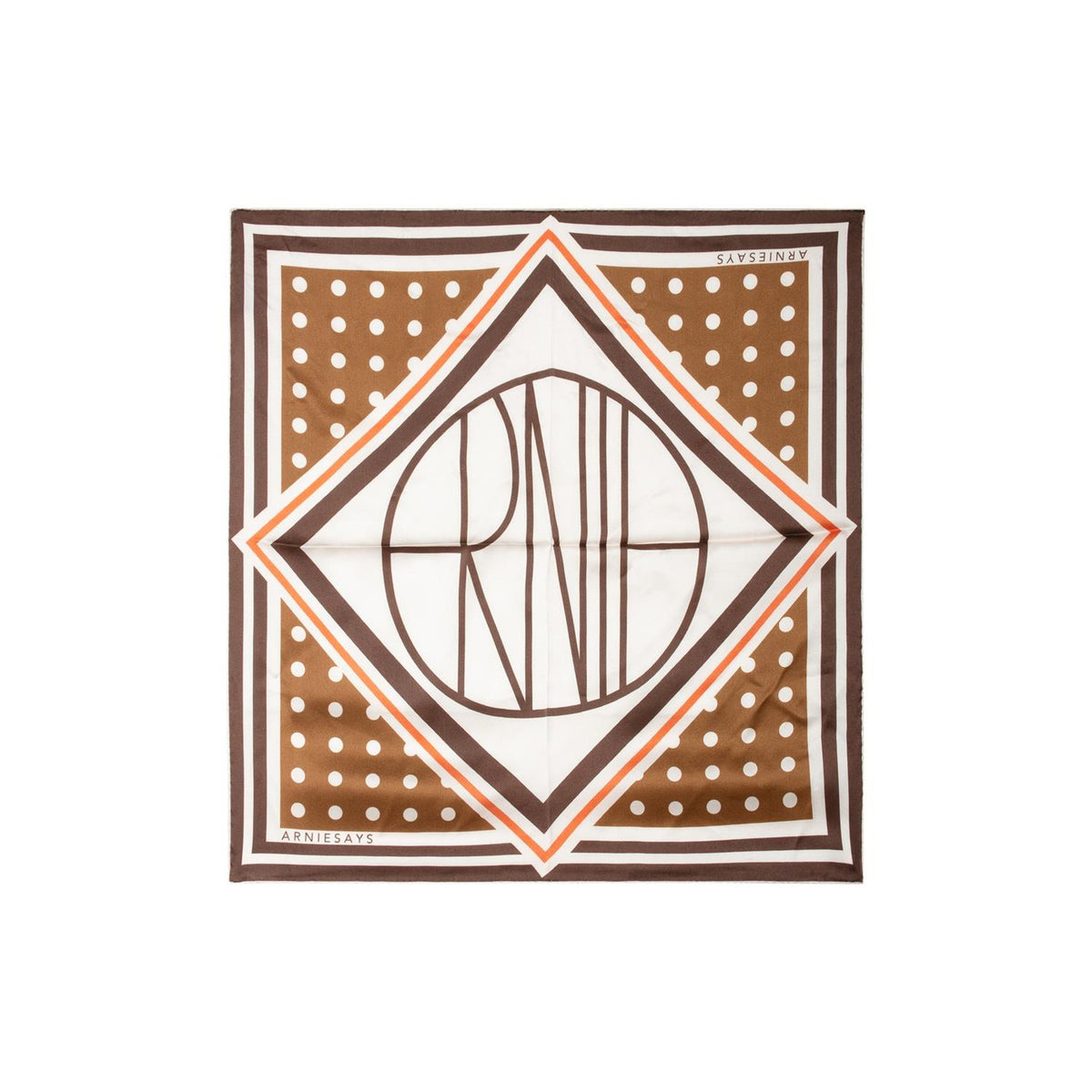 Kensington Silk Scarf Brown Multi