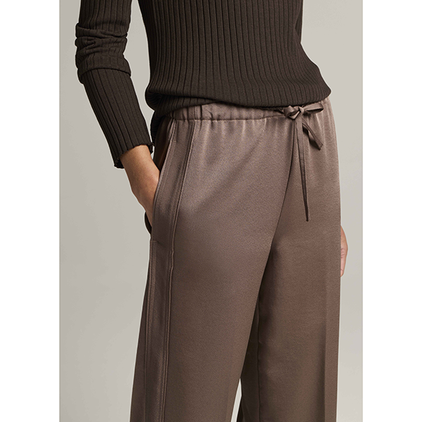 Mid Waist Shine Crepe Pull On Taupe Haze