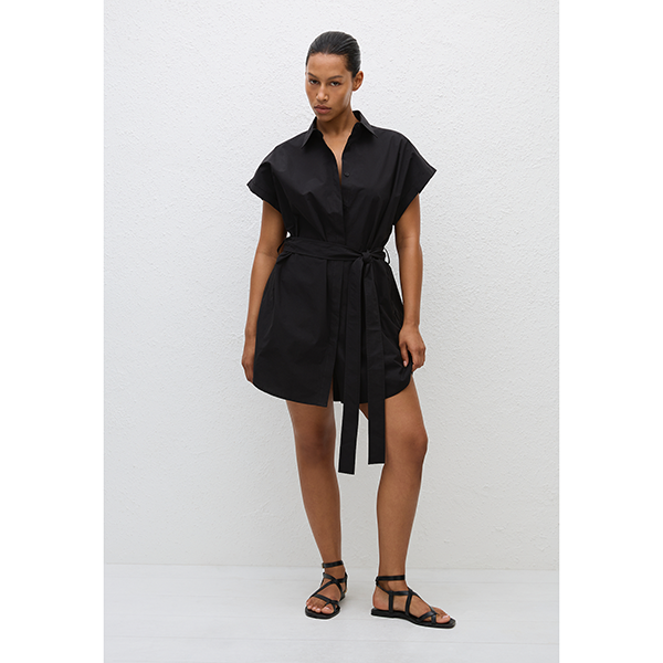 Mini Shirt Dress Black