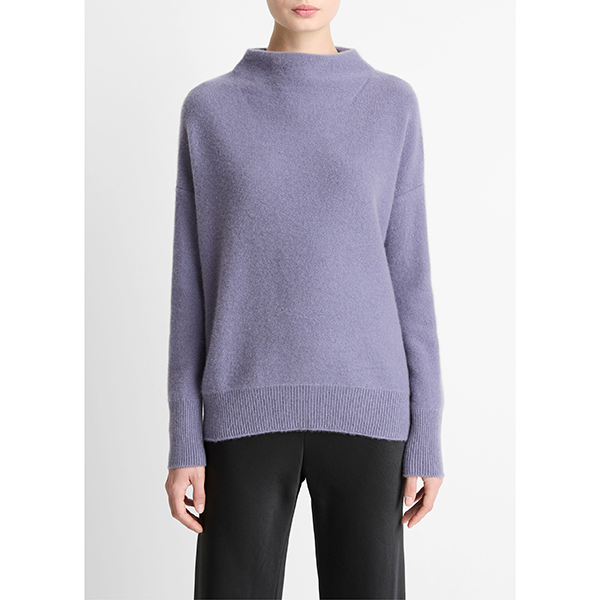 Boiled Funnel Nk Pullover Mauve Iris