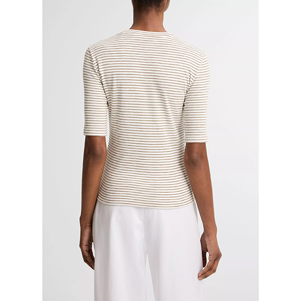 Striped Elbow Slv Crew Tapenade Combo