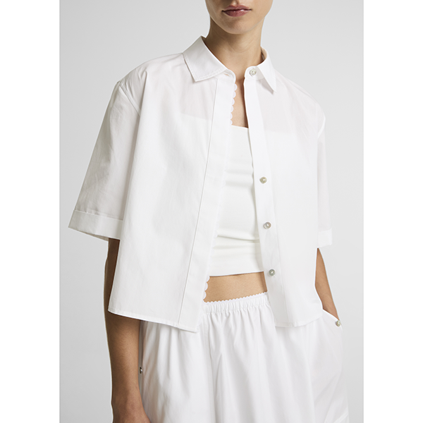 Scallop Detail Shirt Optic White