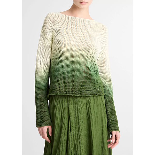 Dip Dye Cotton Pullover Sea Dew