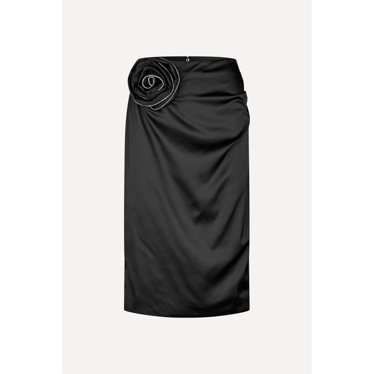 Midi Rose Skirt Black
