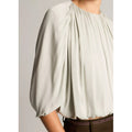 Gathered Cape Bubble Blouse Stone Sage