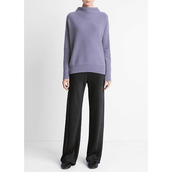 Boiled Funnel Nk Pullover Mauve Iris