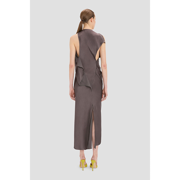 Kyra Sleeveless Draped Dress Ore
