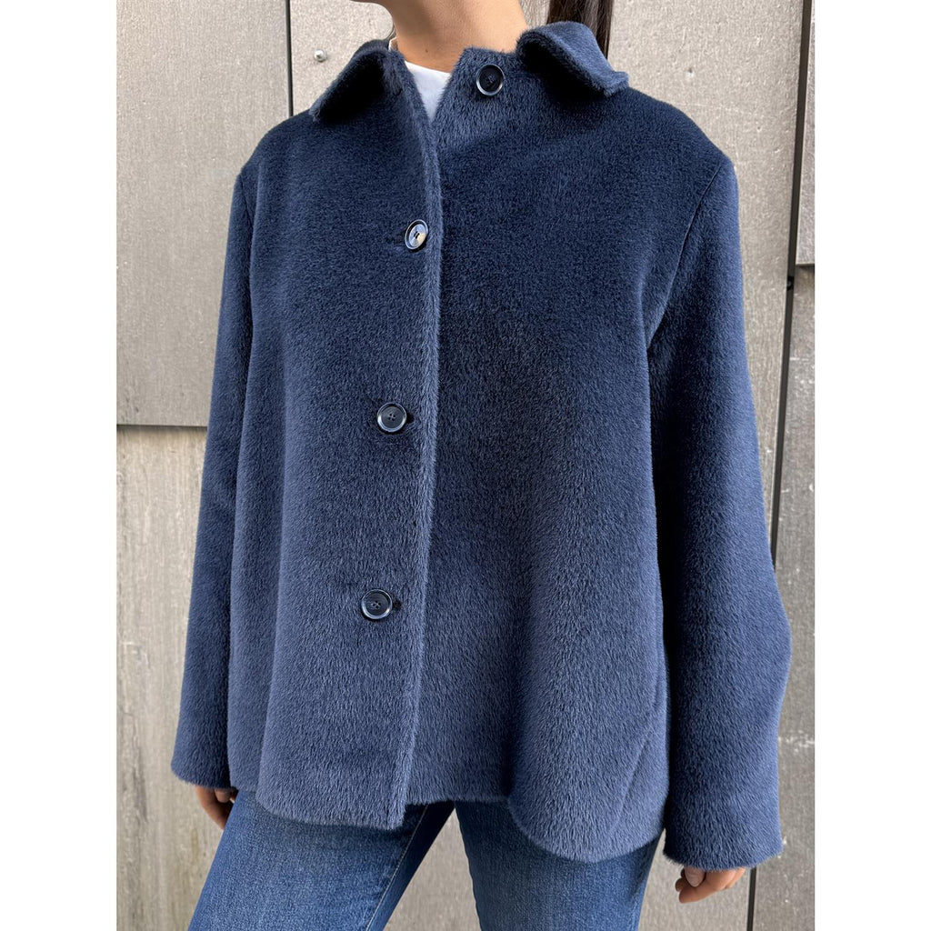 Agnes Alpaca Coat Blue
