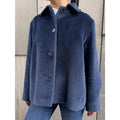 Agnes Alpaca Coat Blue
