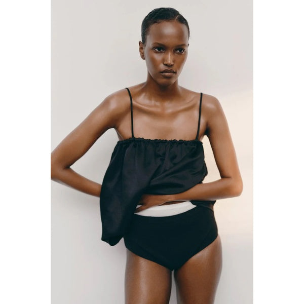Silk Singlet Black