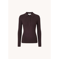Ribbed Raglan Polo Blackberry
