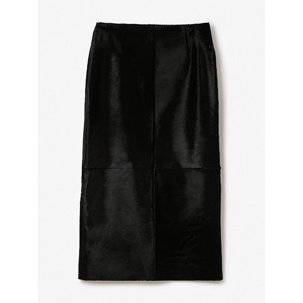 Pony Leather Skirt Black