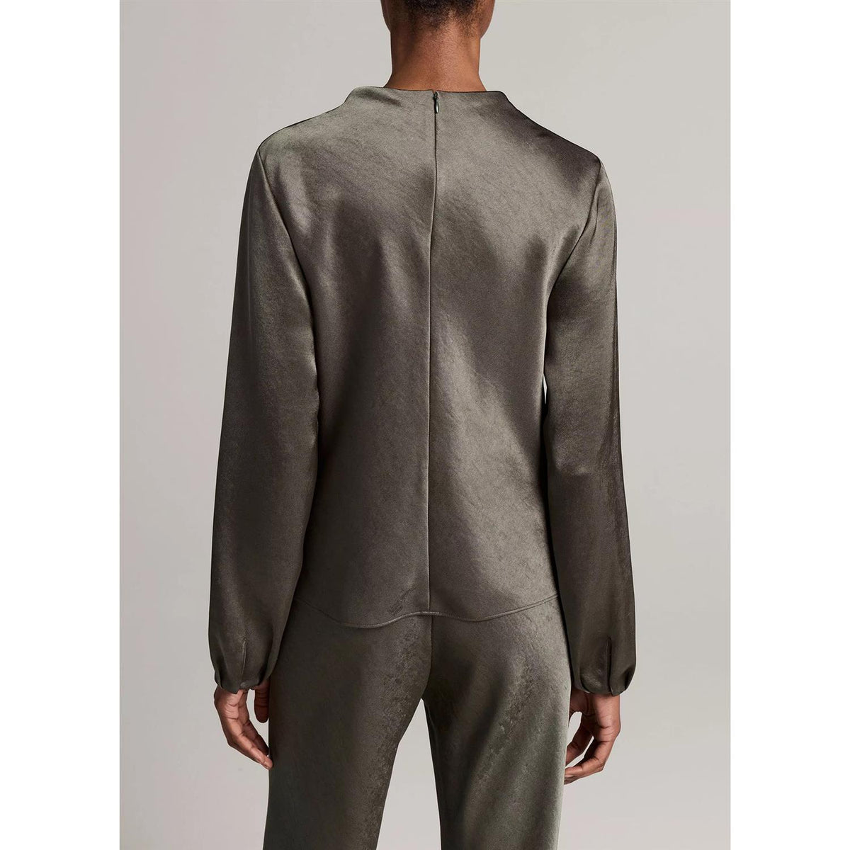 Draped Cowl Nk L/S Dusty Olive