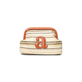 Raffia Clutch Stripe Ecru Combo