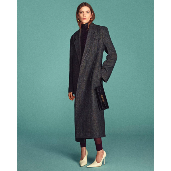 Double Faced Overcoat Dark Grey Melange