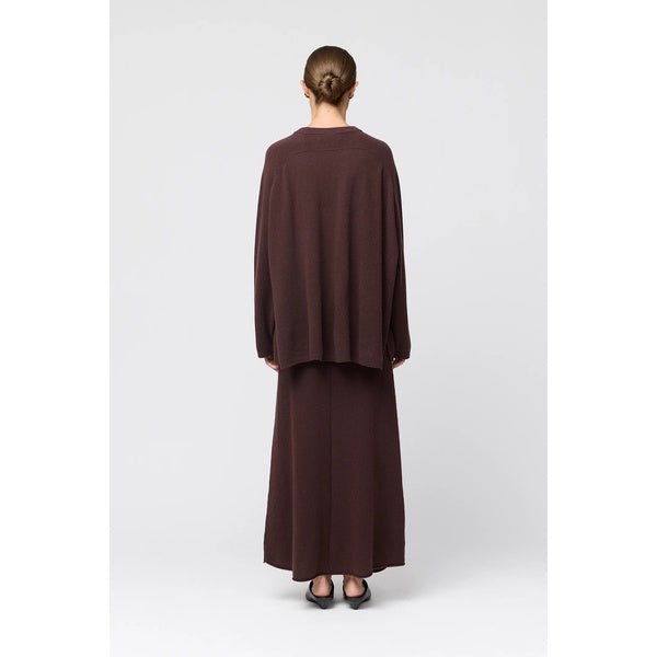 Roma Wool Skirt Chocolate Brown