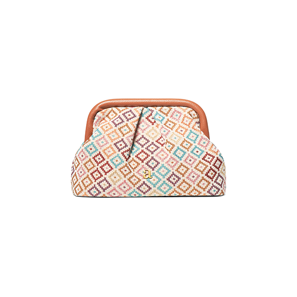 Jacquard Clutch Brown Combo