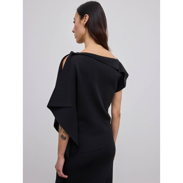 Draped Knit Top Black