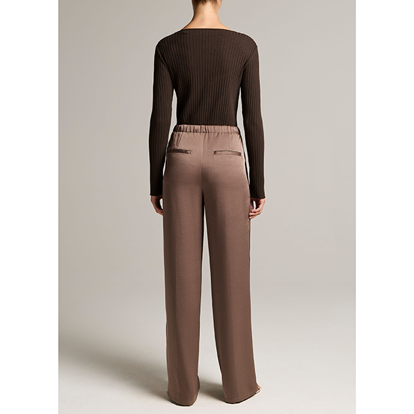 Mid Waist Shine Crepe Pull On Taupe Haze