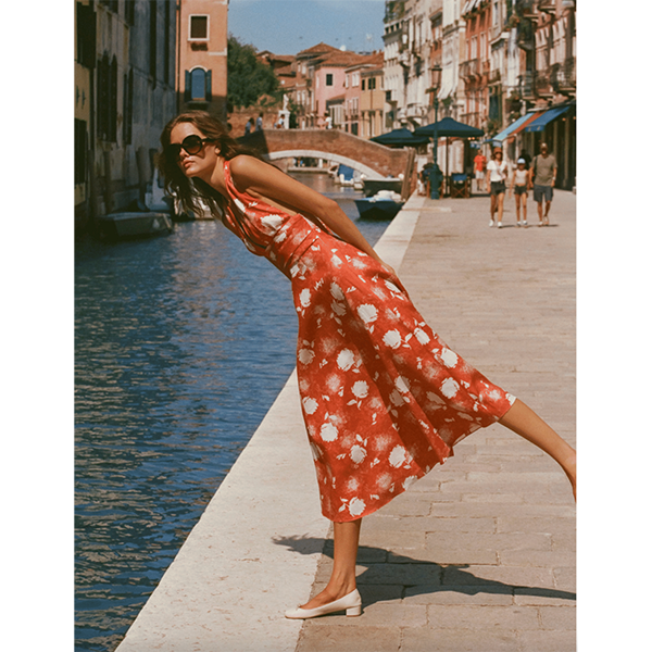 Bianca Midi Dress Sunrose Rosso