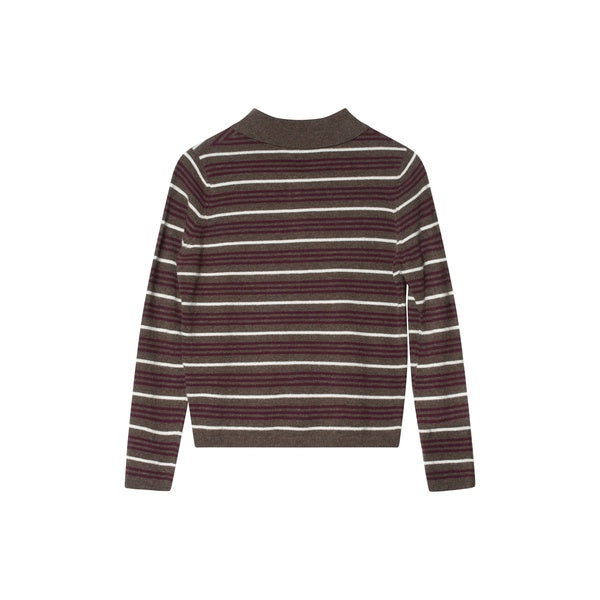 Cassie Stripe Sweater Dk Brown Combo