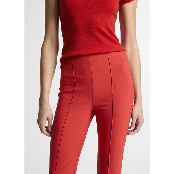 Niki Mid Rise Pintuck Crop Flare Pant Dk Poppy