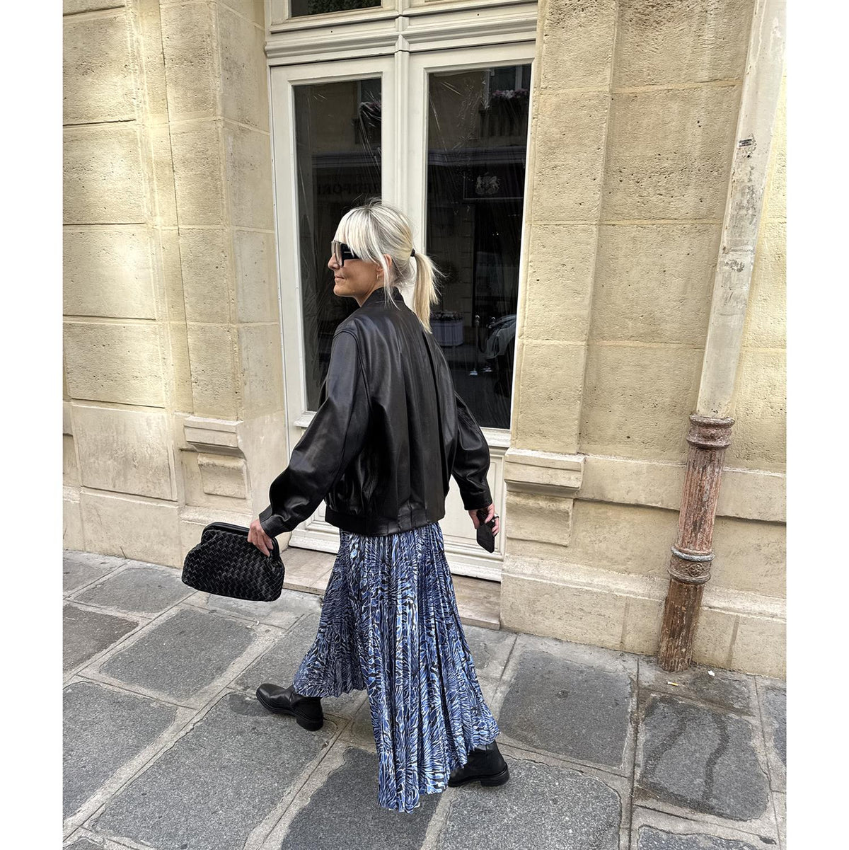 Celia Satin Midi Skirt Lapis