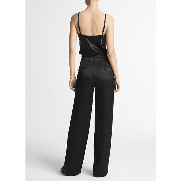 High Waist Satin Trouser Black