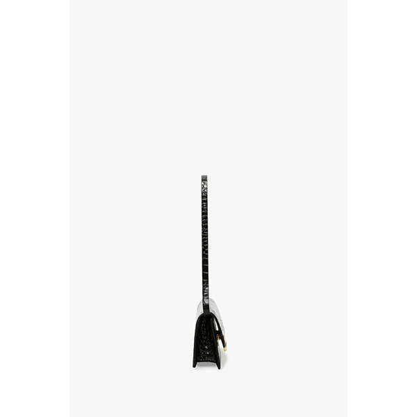 Dorian East-West Clutch Black Croc