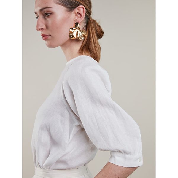Carmen Puff Sleeve Blouse White