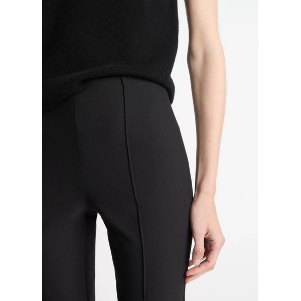 Niki Mid Rise Pintuck Crop Flare Pant Black
