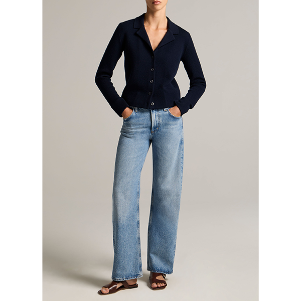 Notch Collar Dbl Face Cardi Coastal