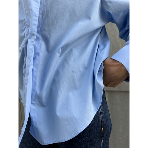 Cropped Shirt Mid Blue
