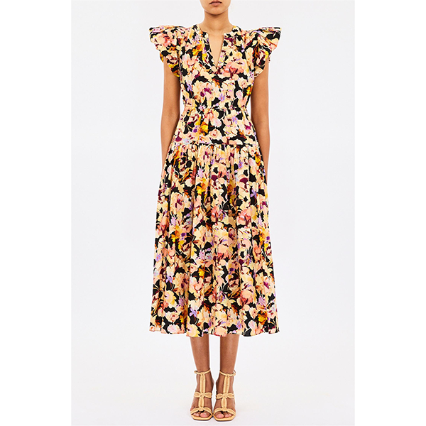 Marin Cotton Midi Dress Night Bloom