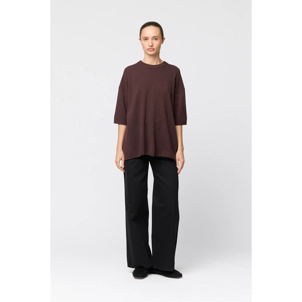 Roma Wool Tee Chocolate Brown