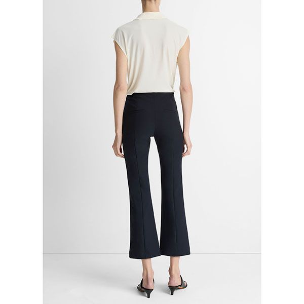 Niki Mid Rise Pintuck Crop Flare Pant Coastal
