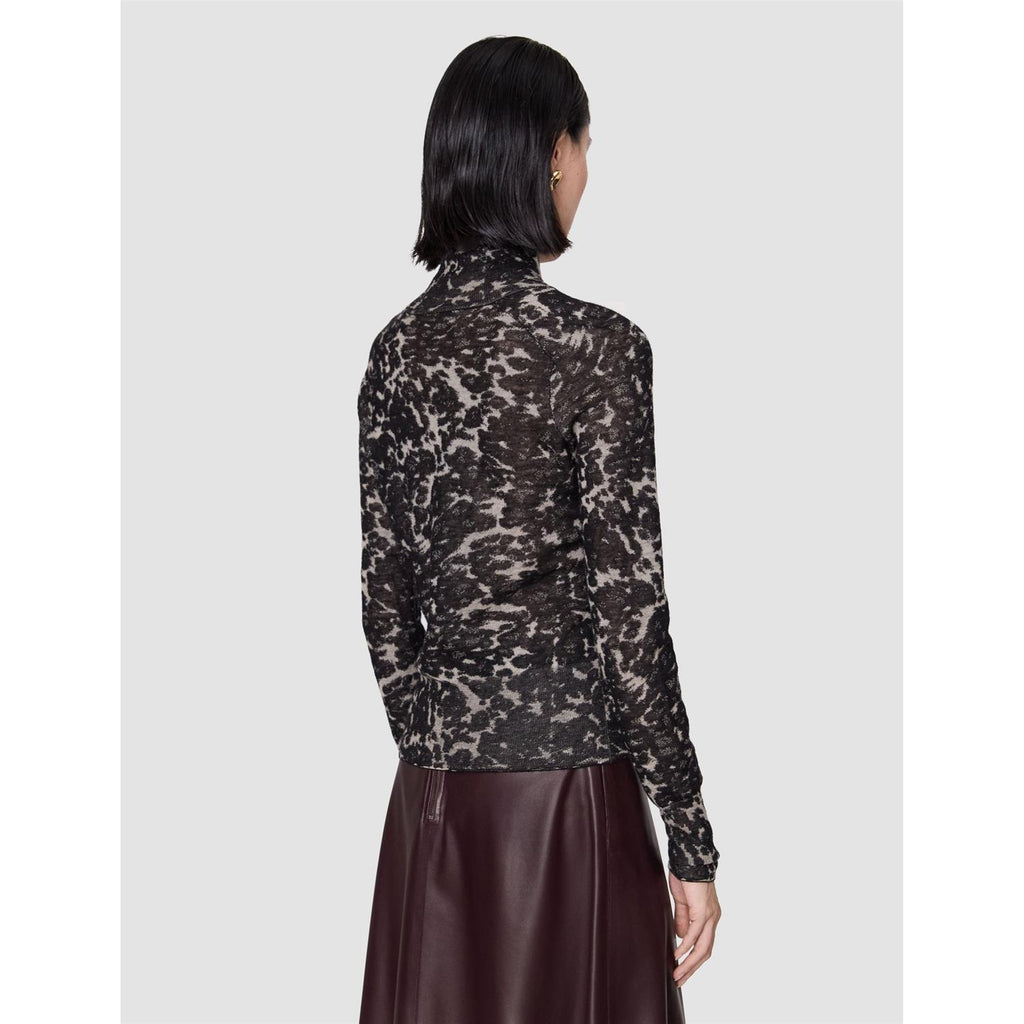 Yasmin Cashair Jacquard Top Black/Powder