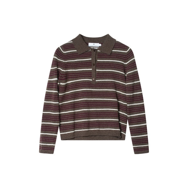 Cassie Stripe Sweater Dk Brown Combo