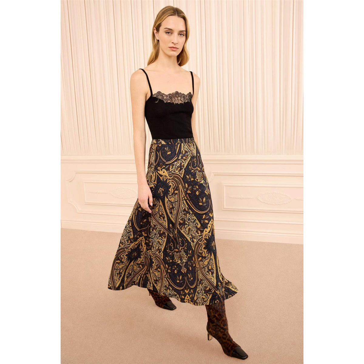 Paola Jersey Skirt Twilight Paisley