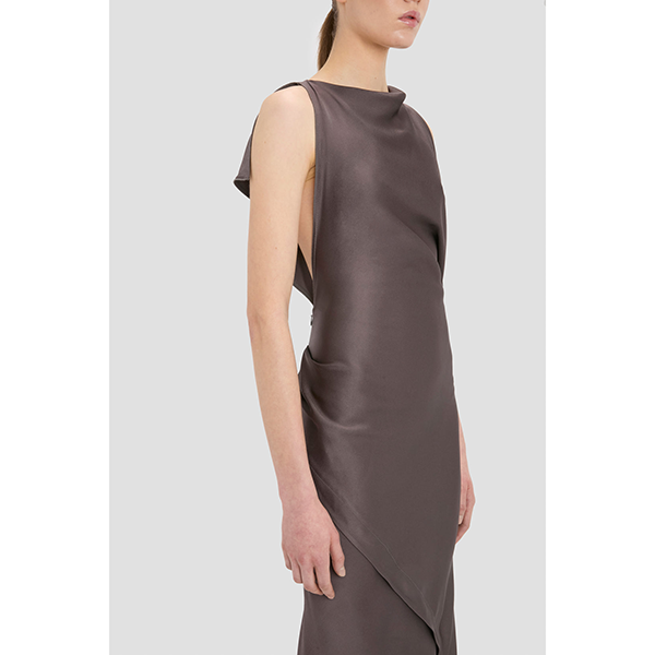 Kyra Sleeveless Draped Dress Ore