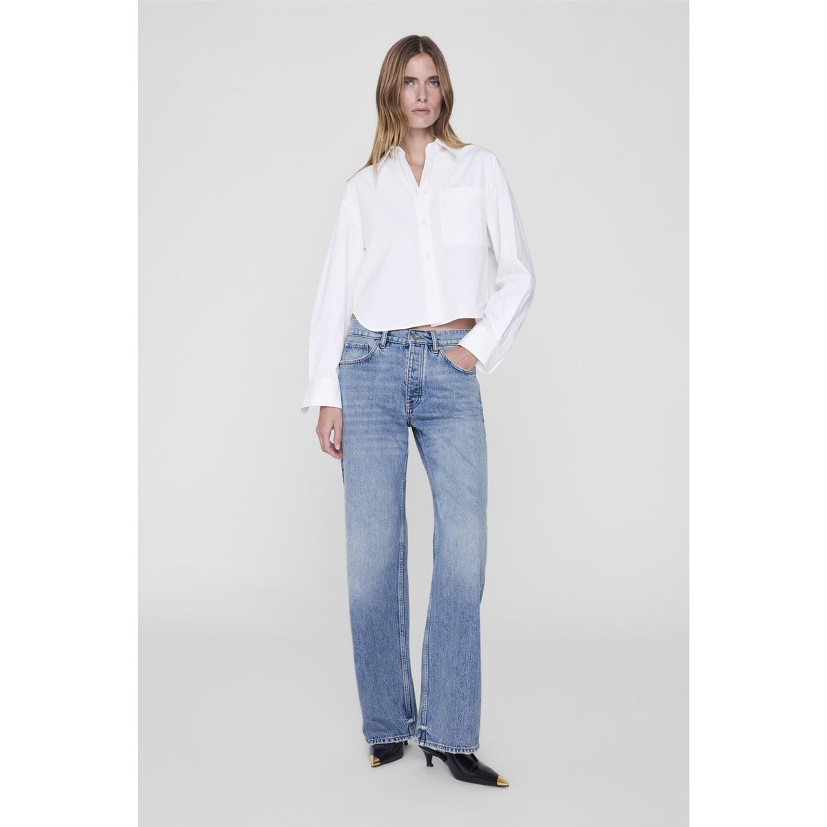Scott Cropped Shirt White