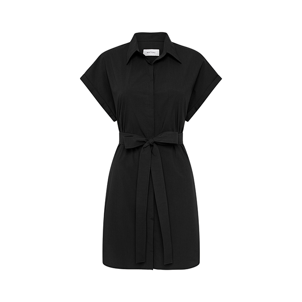 Mini Shirt Dress Black